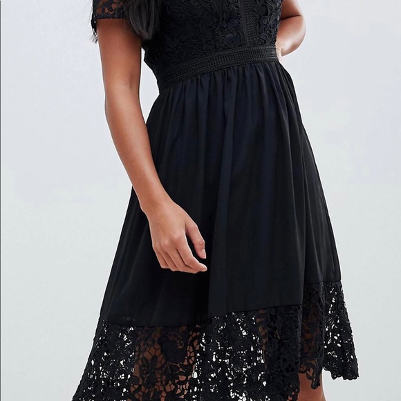 Chi Chi London Dresses Chichi London Party Dress In Black Lace